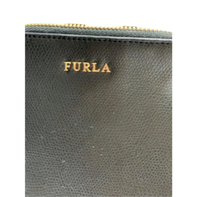 FURLA ショルダーバッグ ボエム ポシェット レザー 金ロゴ 黒 5