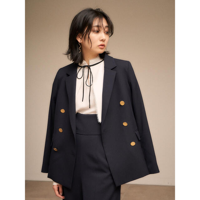 タグつき⭐︎SNIDEL ダブルジャケット ネイビー 先着 4940円引き www