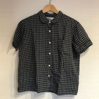 マーガレットハウエル シャツ/ブラウス(レディース/半袖)(チェック お得に買える通販 マーガレットハウエル 【美品】 ラージチェック MHL ブラウス シャツ リネン シャツ/ブラウス(半袖/袖なし)