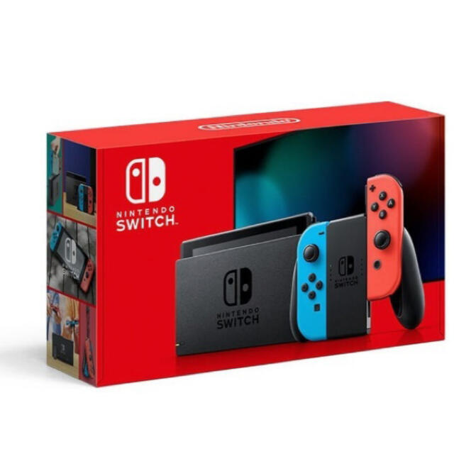 Nintendo Switch(ニンテンドースイッチ)の新型ニンテンドースイッチ　ネオンブルー、レッド エンタメ/ホビーのゲームソフト/ゲーム機本体(家庭用ゲーム機本体)の商品写真