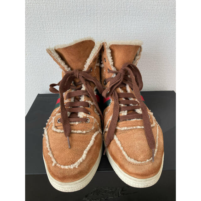 Gucci(グッチ)のGucci - 本物 GUCCI グッチ ボア ムートン ハイカット スニーカー メンズの靴/シューズ(スニーカー)の商品写真