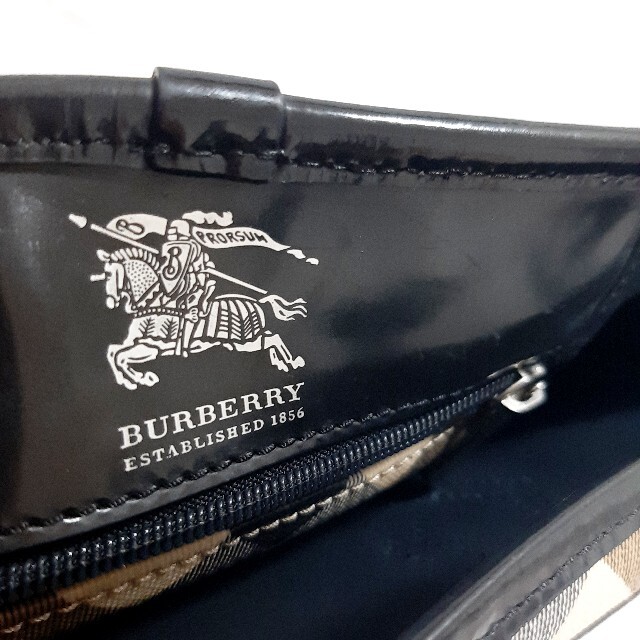 BURBERRY(バーバリー)のバーバリー PVC　レザー　トートバッグ ハンドバッグ スーパーノバチェック　  レディースのバッグ(ハンドバッグ)の商品写真