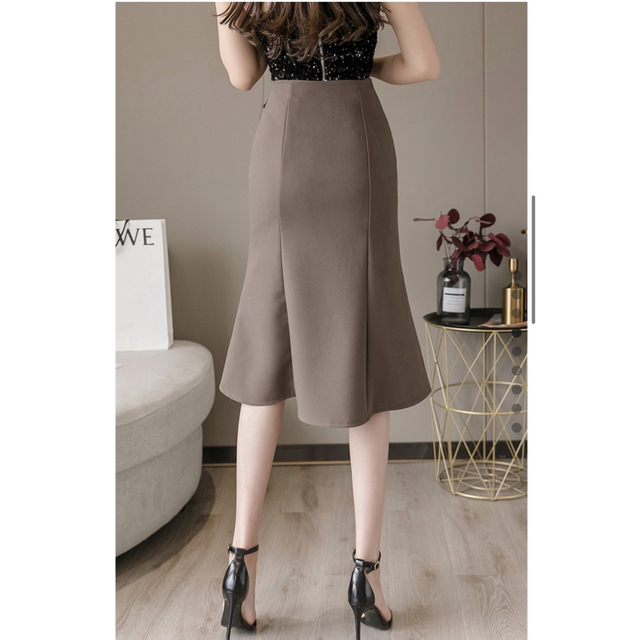 SNIDEL(スナイデル)のレディース　韓国通販　マーメイドスカート　ブラウン オフィスカジュアル レディースのスカート(ロングスカート)の商品写真