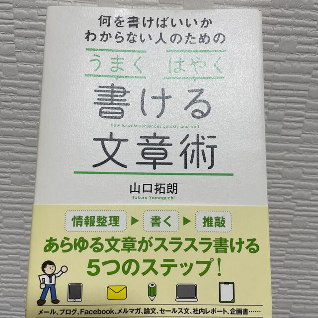 何を書けばいいかわからない人のためのうまくはやく書ける文章術 エンタメ/ホビーの本(語学/参考書)の商品写真