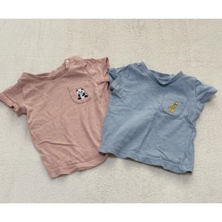 ニシマツヤ(西松屋)の<専用>ワンポイントTシャツ　ミッキーロンT 4枚セット(Ｔシャツ)