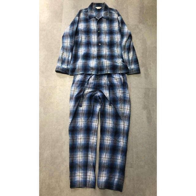 トップスUNUSED ombre check pajama 上下 セットアップ