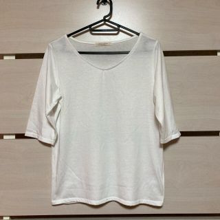 ショコラフィネローブ(chocol raffine robe)のchocol raffine robe 5分袖 白のTシャツ(Tシャツ(半袖/袖なし))