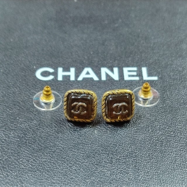 CHANEL ピアス ヴィンテージ グリポア ガラスストーン