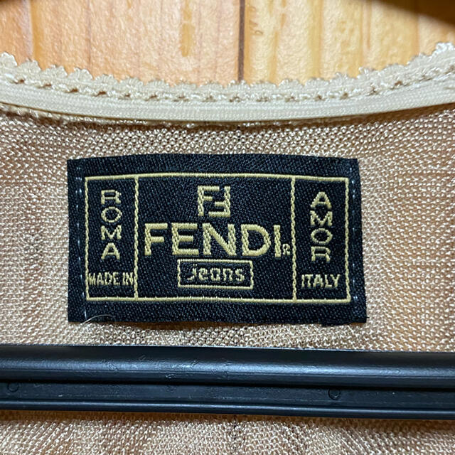 オールド FENDI フェンディ FF ロゴ編 ズッカ柄 シースルー カットソー