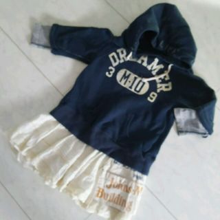 デニムダンガリー(DENIM DUNGAREE)のDENIM DUNGUREE パーカーワンピ ネイビー 90(ワンピース)