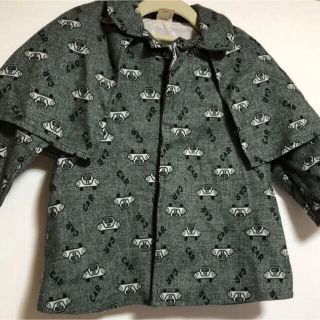 美品（裏地難あり）⭐︎昭和レトロ⭐︎車柄ポンチョ付きコート⭐︎男の子2.3歳(コート)