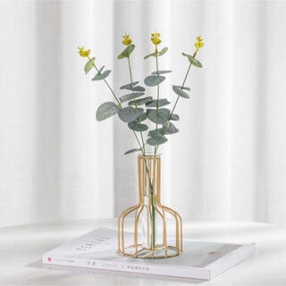 花瓶 フラワーベース 韓国 ゴールド(花瓶)