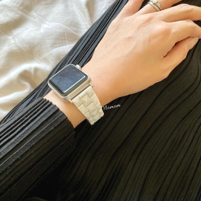 ◎●Apple Watch モザイク柄ベルト ホワイト 38/40/41mm◎ メンズの時計(金属ベルト)の商品写真
