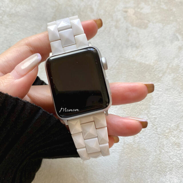 ◎●Apple Watch モザイク柄ベルト ホワイト 38/40/41mm◎ メンズの時計(金属ベルト)の商品写真