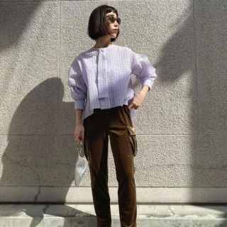 トゥデイフル(TODAYFUL)の新品タグ付き　MEER. Bowtie Blouse パープル(シャツ/ブラウス(長袖/七分))