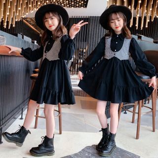 KWEA132キッズ 子供服 ワンピース 女の子 春秋 ゆったり 可愛い(ワンピース)