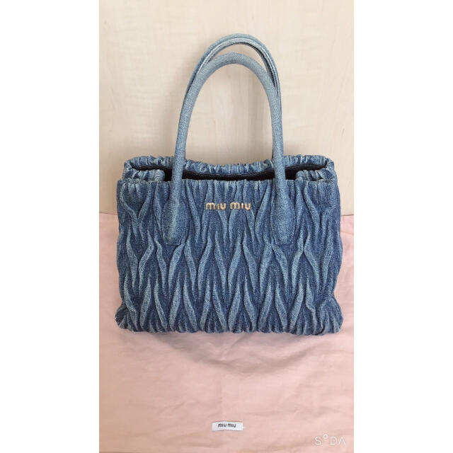 クマパック miumiu ブルー 2WAYバッグの通販 by viki |ミュウミュウ