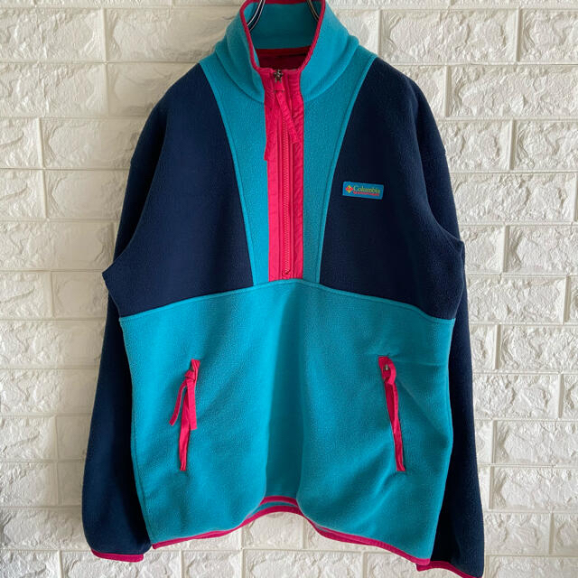 Columbia(コロンビア)の【希少✨】コロンビア　90s 復刻ボアフリース　ハーフジップ　プルオーバーL相当 メンズのトップス(スウェット)の商品写真