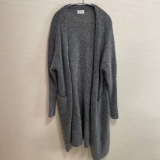 アクネ(ACNE)のアクネ Raya Mohair ロングカーデ グレー XS(カーディガン)