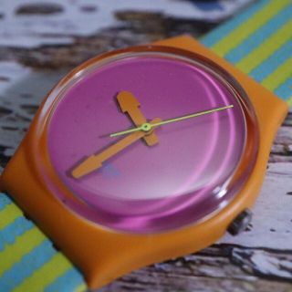 スウォッチ(swatch)の【稼働品】スウォッチ 腕時計 レディース クォーツ ストライプ(腕時計)