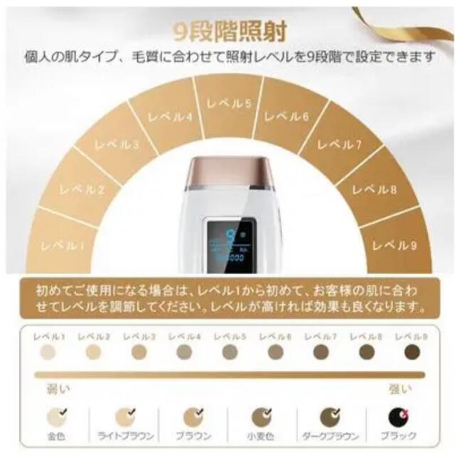 【送料無料】冷感脱毛器 レーザー　光エステ　自動照射　長寿命 スマホ/家電/カメラの美容/健康(ボディケア/エステ)の商品写真