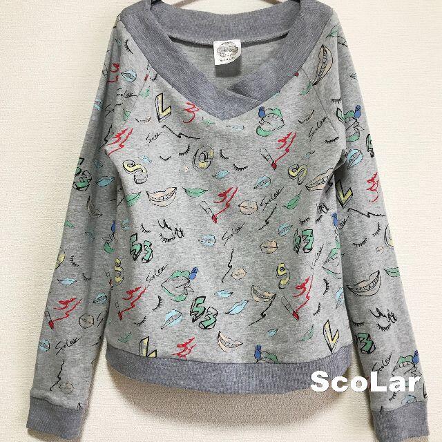 ScoLar(スカラー)の【Scolar】スカラー カシュクールリブネック 総柄 スウェット レディースのトップス(トレーナー/スウェット)の商品写真