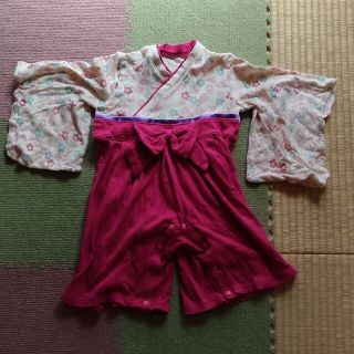 幼児用（女児用）　袴ロンパース 90cm(和服/着物)