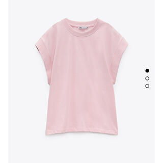 ザラ(ZARA)のリブ編みTシャツ　ZARA ピンク(Tシャツ(半袖/袖なし))