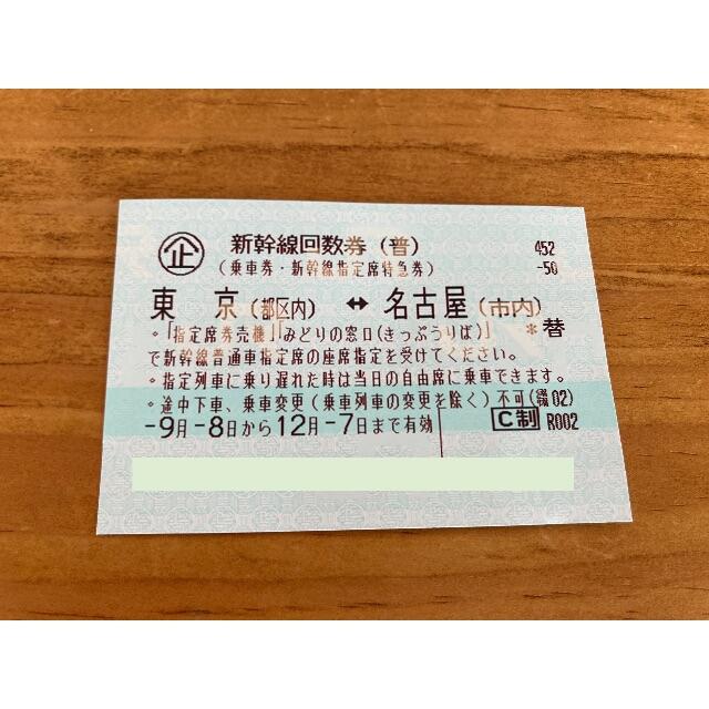 いいスタイル 2021/12/7迄 1枚 指定席 東京-名古屋 回数券 新幹線 鉄道乗車券
