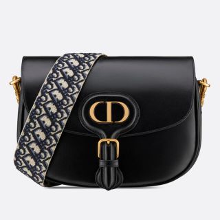 クリスチャンディオール(Christian Dior)のDIOR BOBBY ラージ ブラック オブリーク ストラップ(ショルダーバッグ)