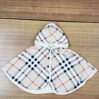 バーバリー(BURBERRY)のBURBERRY⭐ポンチョ⭐ケープ⭐ベビー⭐子供⭐白⭐美品！(カーディガン/ボレロ)