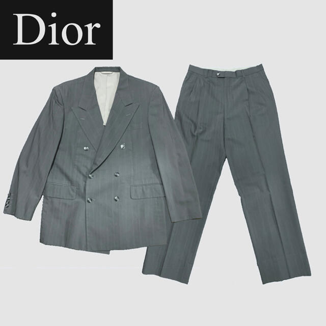 Dior クリスチャンディオール　ダブルスーツ　セットアップ　ブルー　グレー