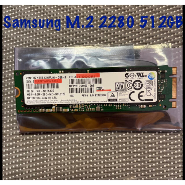 Samsung SSD M.2 2280 512GB 使用時間5579h