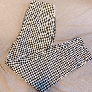 ザラ(ZARA)の【くまくま様専用】ハイウエストパンツ　ギンガムチェック黒※さらに値下げしました！(カジュアルパンツ)