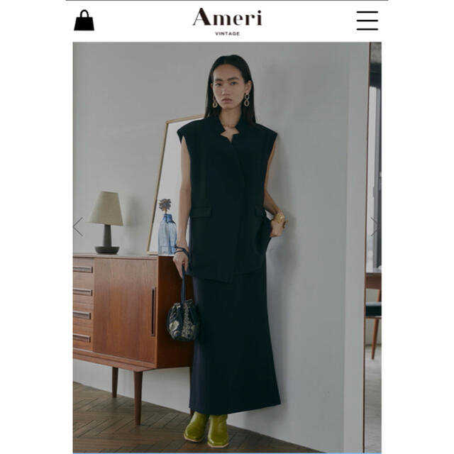 ameri OTONA WRAP VEST SET UP DRESS