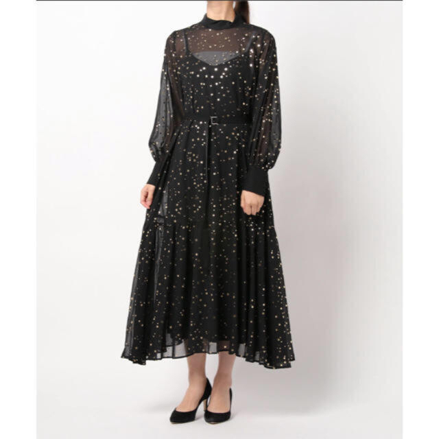 Ameri VINTAGE(アメリヴィンテージ)のアメリビンテージ　AIRY HIGH NECKED DRESS レディースのワンピース(ロングワンピース/マキシワンピース)の商品写真