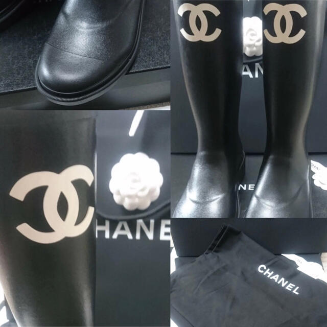 CHANEL(シャネル)の入手困難 新品 新作 シャネル CHANEL レインブーツ ブラック サイズ40 レディースの靴/シューズ(レインブーツ/長靴)の商品写真