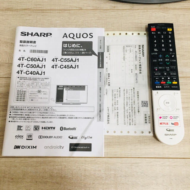 SHARP - シャープ 40V型 4K Android TV 液晶テレビ 4T-C40AJ1の通販 by