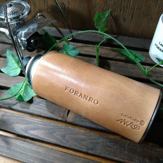 トチギレザー(栃木レザー)の㉙国産ヌメ革　leatherCB缶250gカバー　1個　アウトドア　山珈琲(調理器具)