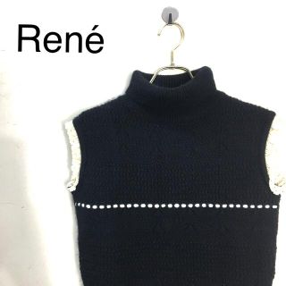 ルネ(René)のB678 Renéルネ ノースリーブニット ステッチライン×レース セーター (ニット/セーター)