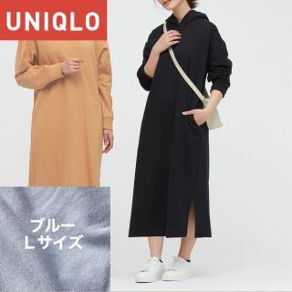 ユニクロ(UNIQLO)のUNIQLO ユニクロ ブルー フードスウェットワンピース マタニティワンピース(トレーナー/スウェット)