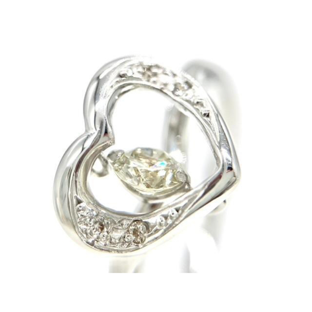 リング ダイヤモンド 18金ホワイトゴールド ハート 指輪 10号 ギフト レディースのアクセサリー(リング(指輪))の商品写真