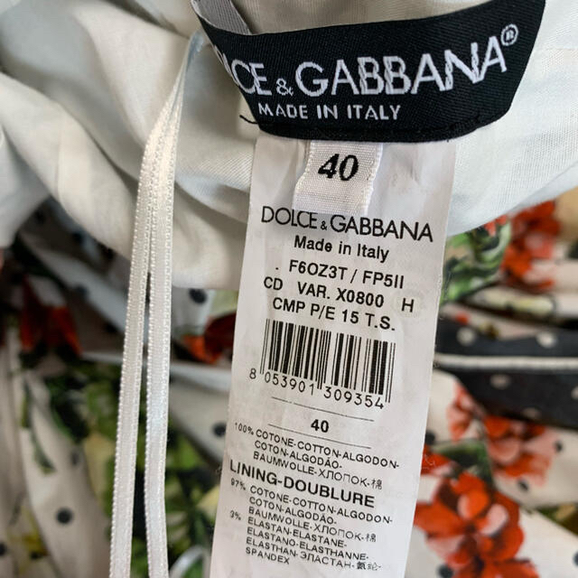 DOLCE&GABBANA(ドルチェアンドガッバーナ)のドルチェ&ガッバーナ ワンピース レモン 水玉 ワンピース 40 花柄ワンピース レディースのワンピース(ひざ丈ワンピース)の商品写真