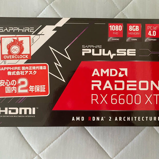 新品未開封SAPPHIRE PULSE AMD RADEON RX6600XT6600xt