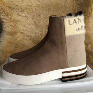 LANVIN en Bleu - ランバンオンブルー 素材コンビショートブーツの