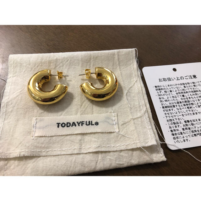 TODAYFUL(トゥデイフル)の試着のみ★TODAYFUL トゥデイフル Chunky Hoop ゴールド レディースのアクセサリー(ピアス)の商品写真