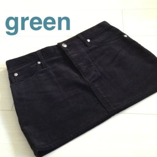 グリーン(green)の美品！greenコーデュロイスカート(ミニスカート)