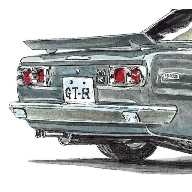 NC-672 GT-R KPGC10限定版画サイン額装作家平右ヱ門版画