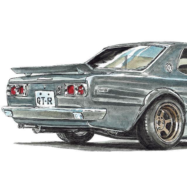 NC-674 GT-R KPGC10限定版画サイン額装作家平右ヱ門 6