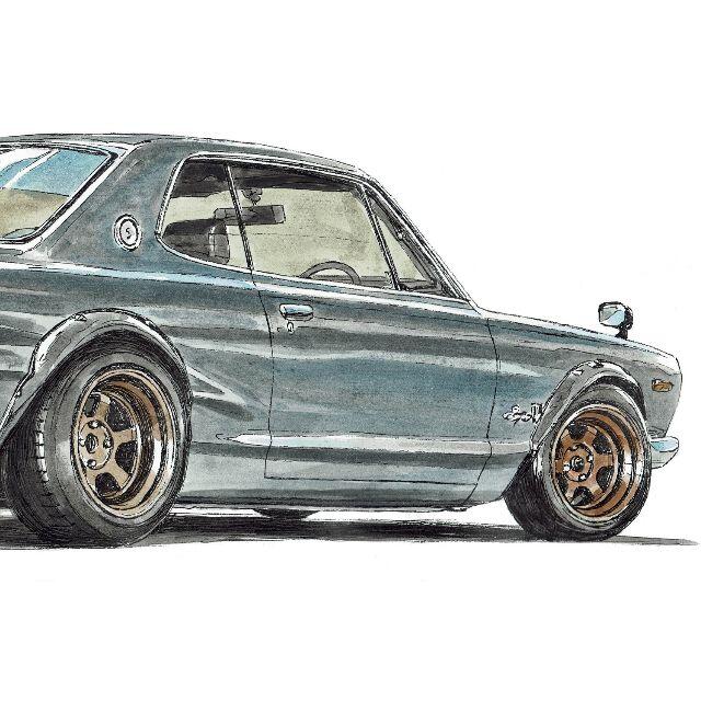 NC-678 C210/GT-R C10限定版画サイン額装作家平右ヱ門 8